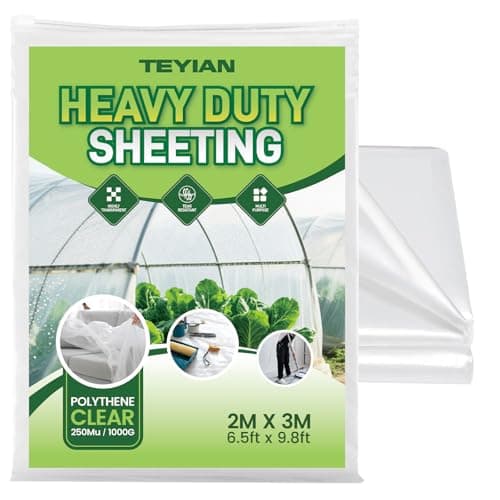 Image of TEYIAN 2 x 3M Heavy Duty Polythene Plastic Sheeting Thickened Plastic Dust Sheets Garden Grow Polythene Cover Sheets Dustproof Waterproof