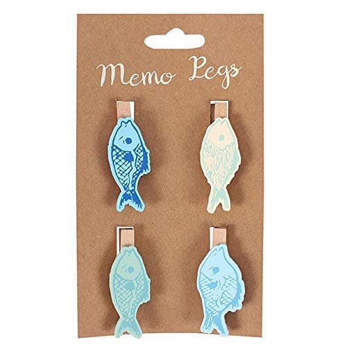 Image of Something Different Fish Memo Pegs Pack of 4 Multicolour One Size