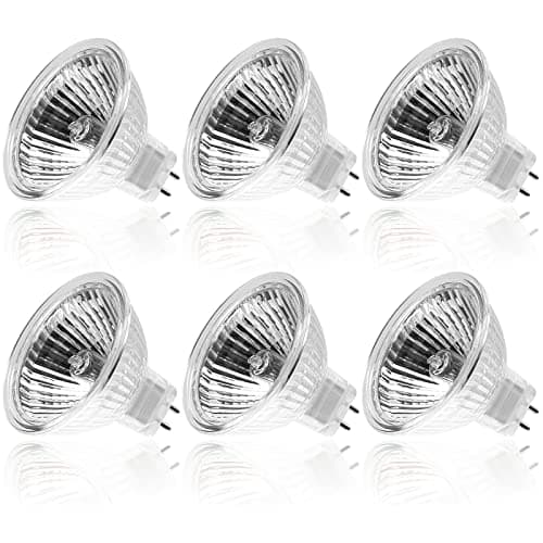 Image of WeshLMPO GU5.3 Halogen Light Bulbs 2 Pin, Durable High Output MR16 Halogen Bulbs 35W 12V, Dimmable Spot Light Bulbs for Spotlights Ceiling Lights, Warm White, 2700K(6 Pack)