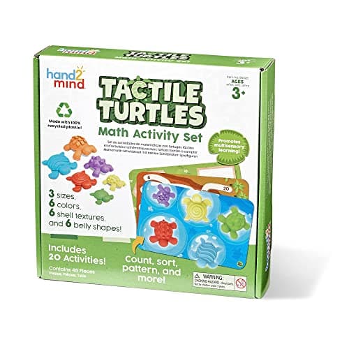 Image of Learning Resources Tactile Turtles Maths Activity Set, Toddler Numbers Learning, Maths Counters for Kids, Colour Sorting Toys, Sensory Turtle Game, Montessori Maths Materials