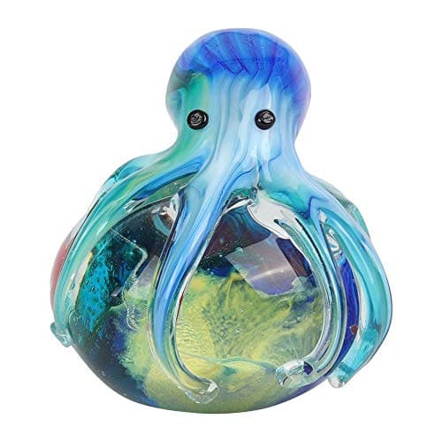 Image of Widdop Decorative Objets d'Art Glass - Blue Octopus Figurine