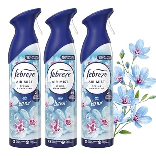 Image of 3 pack x Febreze Air Mist Air Freshener Spray 185ml, variety to choose from, bathroom and room air fresheners bundle (Spring Awakening)