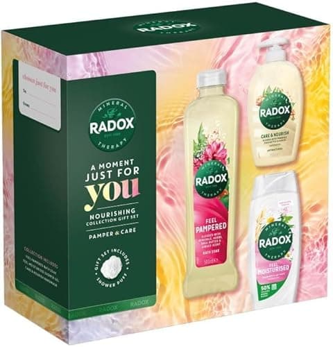 Image of New Radox Pamper Care Collection Includes Feel Pampered Bath Soak,Feel Moisturised Shower Gel,Care & Nourish Anti Bacterial Hand Wash And Shower Puff Perfect Set Gift For Some Much Needed Self-Care
