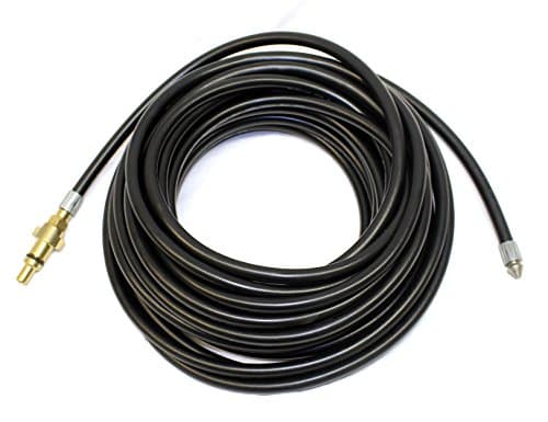 Image of Equip2clean Flexible Drain Unblocker Hose with Retrojet Nozzle | 15 Metres | Compatible for Nilfisk Alto Pressure Washers | 2300 PSI / 160 BAR Max Working Pressure | Ideal for Blocked Drains & Pipes