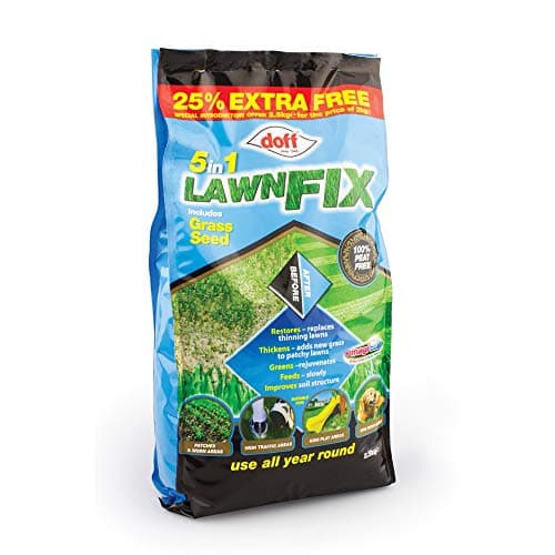 Image of Doff Lawn Fix 5 in 1 Formula Restore Revive Repair Grass Seed Mix Peat Free Natural 2.5kg