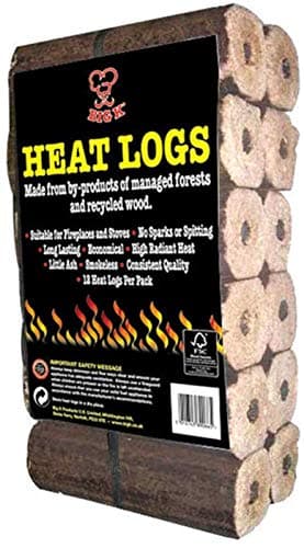 Image of BigK 12 Heat Logs Eco HeatLogs. No Spark, No Spitting, High Heat, Long lasting