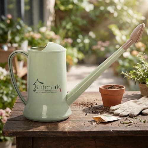 Image of 2L Thick Plastic Watering Can with Long Spout – Lightweight Garden Watering Can for Indoor & Outdoor Plants, Flowers, Balcony –Durable & Leakproof (Green)
