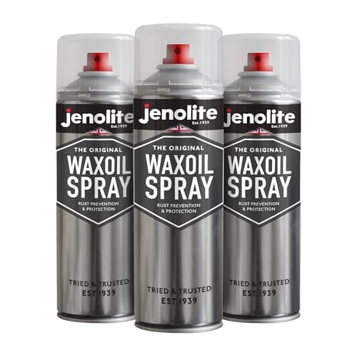 Image of JENOLITE Waxoil Rust Prevention & Protection Aerosol Spray | 3x500ml | CLEAR | Waxoil Aerosol Spray for Cars, Vans & Motorbikes | Rust Protection | Ideal Underseal For Cars