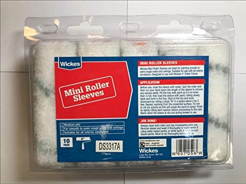 Image of PACK OF 10 Wickes Mini Roller Sleeves 4" 607259 DS3317A