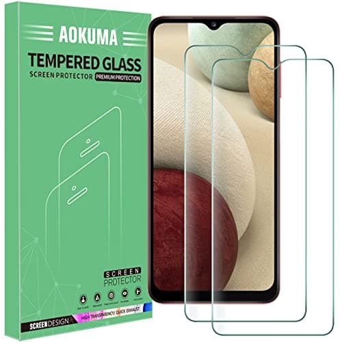 Image of AOKUMA Tempered Glass for Samsung Galaxy A12/A32 5G Screen Protector, [2 Pack] Premium Quality Guard Film, Case Friendly, Shatterproof, Shockproof, Scratchproof, Oilproof