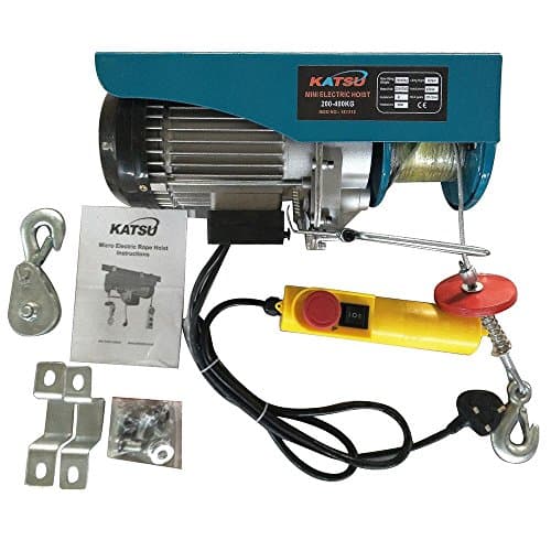 Image of KATSU Electric Hoist Lift Upto 400KG Overhead Electric Hoist 220V 18M Electric Wire Hoist Remote Control Garage Auto Shop Overhead Lift