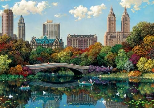 Image of Ravensburger NY Central Park, Bow Bridge 1000 Piece Jigsaw Puzzle | Relaxing Activity | Unique and Perfectly Fitting Pieces, Durable Puzzle for Adults