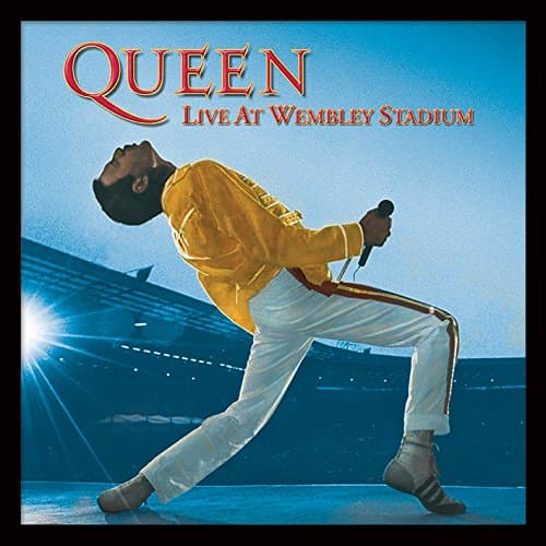 Image of Queen ACPPR48056 Live at Wembley 12" Album Cover Framed Print, MDF, Multi-Colour, 32 x 32 x 1.5 cm