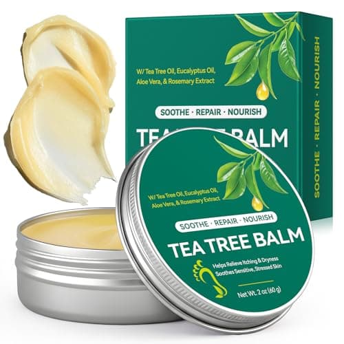 Image of Soothing Tea Tree Oil Cream & Balm for Dry & Sensitive Skin– Tea Tree Cream with Plant Extracts to Help Relieve Discomfort on Hands, Feet, Elbows & Knees, Tea Tree Oil Balm Moisturising Formula, 60g