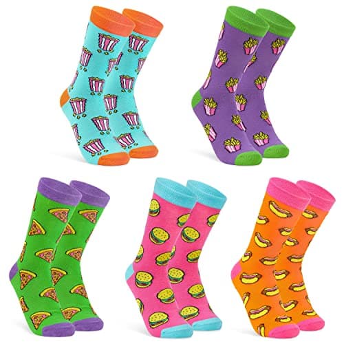 Image of CityComfort Socks for Women & Teens UK Size 4-7, Pack of 5 Soft Warm & Breathable Casual Sports Crew Socks, Gifts for Women (Multi Mix)