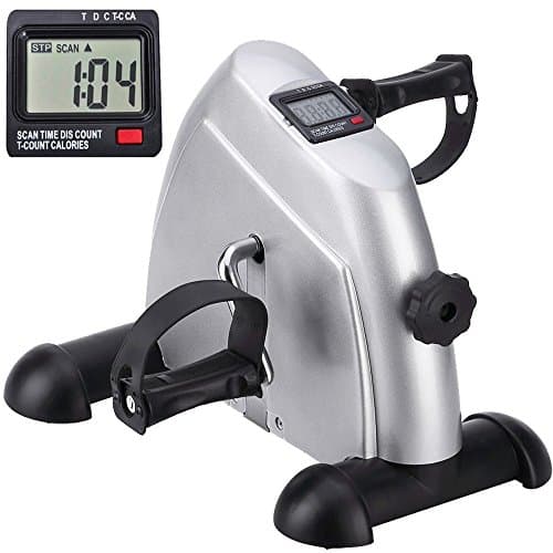 Image of himaly Mini Exercise Bike Portable Home Pedal Exerciser Gym Fitness Leg Arm Training Adjustable Resistance with LCD Display for Women and Men