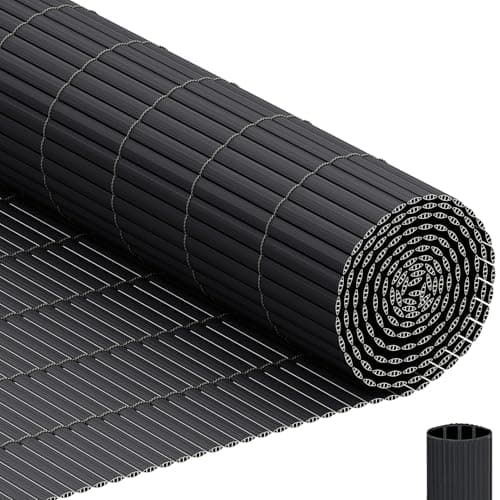 Image of INMOZATA PVC Garden Screening 0.8m High x 5m Wide Triple Reinforcement Privacy Fence Screening, Privacy Fence Covering for Garden, Balcony, Terrace,Backyard (Grey, 0.8x5m)