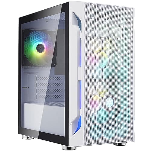 Image of SilverStone FARA H1M PRO, White, Stylish and distinct Micro-ATX gaming chassis with ARGB lighting, SST-FAH1MW-PRO
