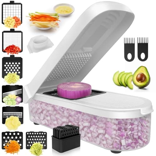 Image of UKDeals Direct® 7 in 1 Multi-Functional one-piece Vegetable Cutter Chopper & Mandoline Slice Cutter Dicer Grater for Food Veg Onion Cucumber Tomato Salad Potato Cheese