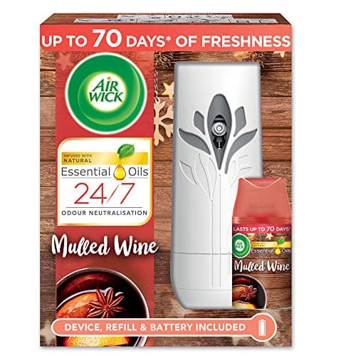 Image of Air Wick Freshmatic Autospray Kit with Essential Oils, Mulled Wine Scent, 250 ml