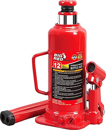 Image of BIG RED T91203B Torin Hydraulic Welded Bottle Jack, 12 Ton (24,000 lb) Capacity, Red