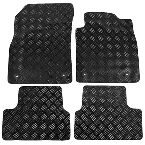 Image of Actiasmat - Custom Fit Car Floor Mats for Vauxhall Astra J Mk6 2010 to 2015 | 4-Piece Black Set with Fixing Clips (Heavy Duty Rubber)