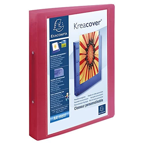 Image of Exacompta Kreacover Chromaline PP Rigid Cover Ring Binder, A4+, 40mm Spine, 2 Rings - Assorted Colours, Pack of 1