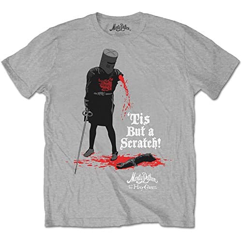 Image of Monty Python Tis But A Scratch Official Tee T-Shirt Mens Unisex (Medium) Grey