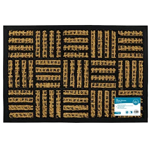 Image of JVL Alba Woven Tuffscrape Doormat, 40x60cm, Squares