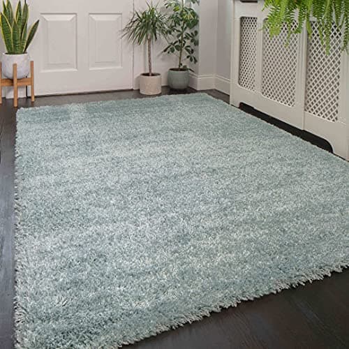 Image of Duck Egg Modern Rug Living Room Extra Large Small Medium Rectangular Size Soft Touch Thick Pile Bedroom Area Rugs Non Shedding 160cm x 230cm