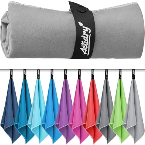 Image of Actidry Microfiber towel - XL/L/M - 10 colors - light, quick-drying, highly absorbent - beach, bath, sauna, shower, pool, swimming towels, large - L 90 x 180 cm - gray