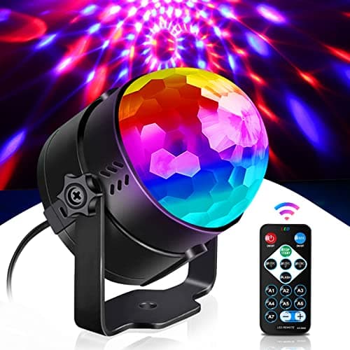 Image of Disco Lights Disco Ball U`King, Remote Control DJ Party Light 3W 7 Colours Strobe Light Sound Activated Party Lights for Xmas Party Pub Wedding Club Show