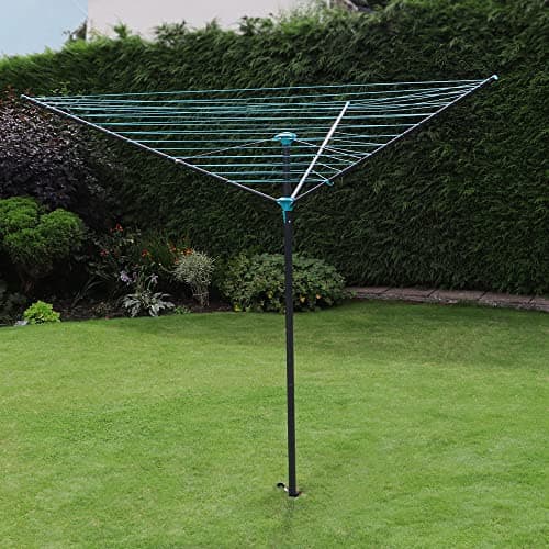 Image of JVL 3 Arm Powder Coated Steel Rotary Airer, 45 Metres