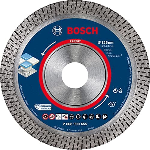 Image of Bosch 1x EXPERT HardCeramic Diamond Cutting Disc (for Hard tiles, Hard stone, Ø 125 mm, Professional Accessory Small Angle Grinder)