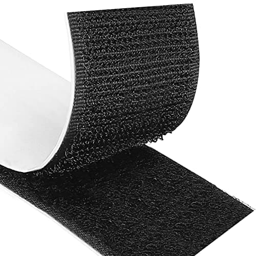 Image of Blooven Hook and Loop Strip Tape 5 Meter Self Adhesive Sticky Back Fastening Tape 50 mm Wide (50 mm x 5 m, Black)