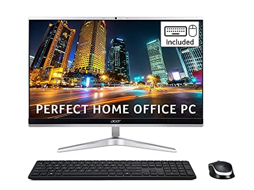 Image of Acer Aspire C22-1650 All-in-One PC - (Intel Core i3-1115G4, 4GB, 256GB SSD, 21.5 inch Full HD Display, Wireless Keyboard and Mouse, Windows 10, Silver)