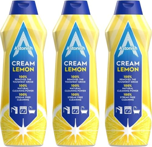 Image of Astonish Cream Cleaner Lemon 500ml | Powerful Degreasing Cream | Removes Tough Grease & Grime | Streak-Free Finish | Multi-Surface Kitchen & Bathroom Cleaner | Fresh Lemon Scent