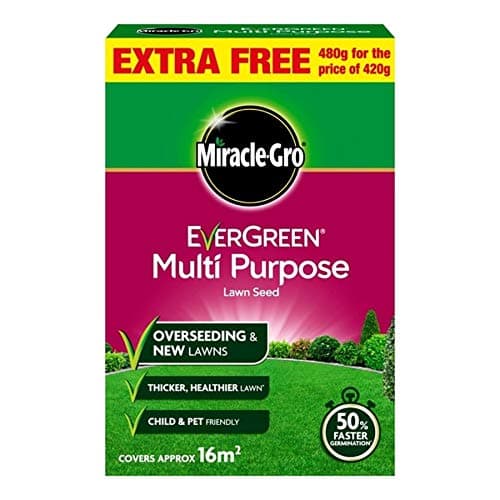 Image of Miracle-GRO Evergreen Multi Purpose Lawn Seed 480g Covers 16m2 Grass Garden Home