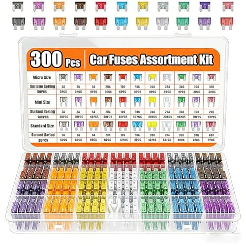 Image of Car Fuses Assorted Kit 300PCS: 160 Mini Blade Fuses Automotive & 50 Micro & 90 Standard Auto Set - 2A 3A 5A 7.5A 10A 15A 20A 25A 30A 35A 40A with Puller - Car Truck Caravan RV Motorcycle Replacement