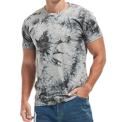 Image of RONOMO Men's Round Neck Short Sleeved T-Shirt | Medium Elasticity | Soft and Breathable | Pre Shrunk Treatment| (ZR Light Gray S)