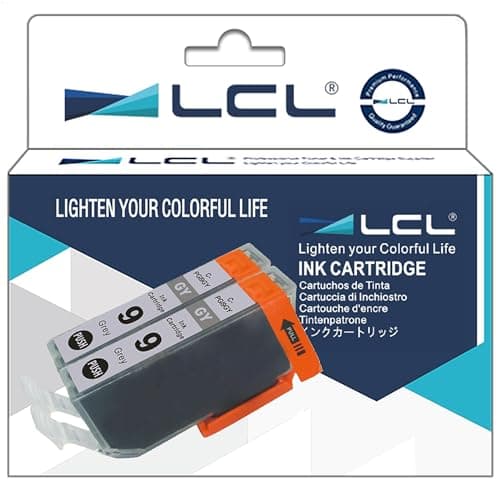 Image of LCL Compatible Ink Cartridge PGI-9 PGI-9GY (2 Grey) Replacement for Canon Pixma: Pro 9500 Pro9500 Mark II