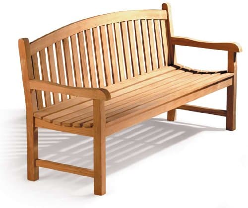 Image of Jati Gloucester Teak Curved Back 3 Seater FULLY ASSEMBLED Garden Bench - 5ft Garden Bench Brand, Quality & Value