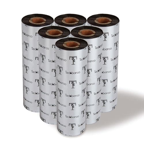 Image of 10 Rolls Desktop Thermal Transfer Ribbons -Enhanced Wax, 4.33" x 244'(110mm x 74m), 0.5”Core, for Zebra Desktop Printer