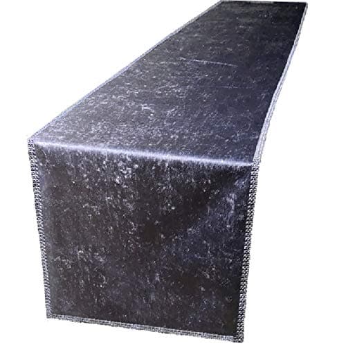 Image of LES4U Diamante 2-Tone Crushed Velvet Bed Runner Sparkle Ombre Glitzy Crystal Diamante Decorative Long Dinning Table Runner Wrinkle Free W35 x L200cm, Mink/Champagne