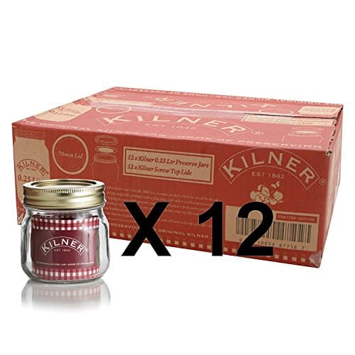 Image of Kilner Set of 12 0.25L Screw Top Preserve Preserving Jam Pickle Storage Jar