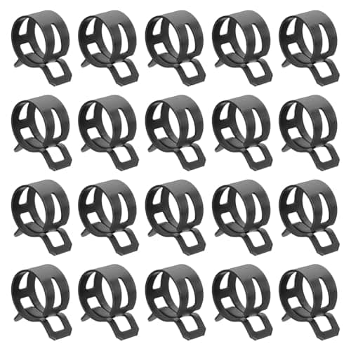 Image of sourcing map 20pcs Spring Band Type Hose Clamps 19mm Fuel Line Hose Spring Clip Silicone Vacuum Hose Pipe Clamp Low Pressure Tube Clip Fastener, Black