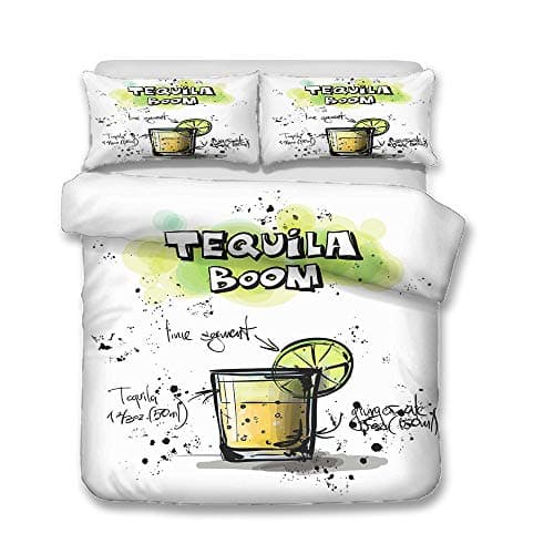 Image of FANSU Bedding Duvet Cover Sets 3d Dessert, Complete Set Duvet Cover Pillowcase, Polyester Microfiber Zip Easy Care Single Double King Size Bed (220 * 240cm(3pc),tequila)