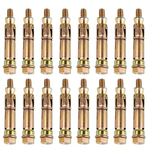 Image of Okeno Select 16 Pcs Concrete Anchor Bolts, M8x65mm Heavy Duty Wall Anchor Expansion Bolts, Shield Concrete Screws, Masonry Anchors for Brick Masonry Wall Fixings Heavy Duty Plugs