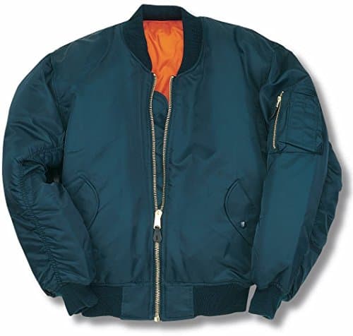 Image of armyandoutdoors MA1 BOMBER JACKET WITH HEAVY BRASS ZIP (3XL, PETROL BLUE)