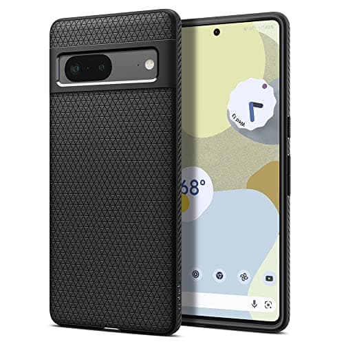 Image of Spigen Liquid Air Case Compatible with Google Pixel 7, Thermoplastic Polyurethane |Shock-Absorbent| Wireless Charging Compatible - Matte Black